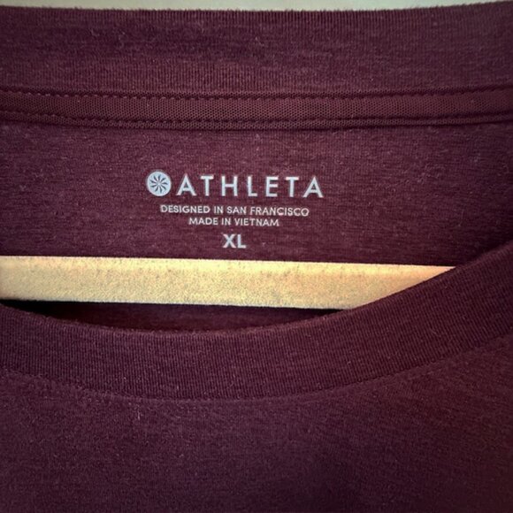 Athleta Uptempo Tunic Long-Sleeved Top, Auberge Burgundy, Size XL - Picture 5 of 9